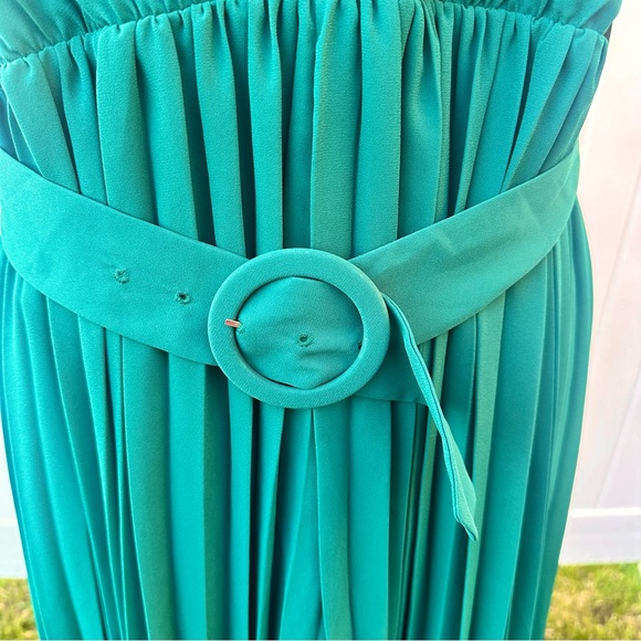 ModCloth Green Discotheque Darling Jumpsuit Green Belted Pleated - Picture 10 of 13